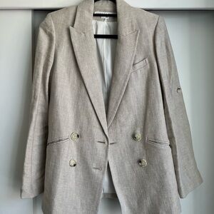 Veronica Beard Parineti Double Breasted Blazer in Ivory, size 2